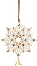 Lenox 2021 Gemmed Snowflake Ornament Annual Christmas Multicolored Crystals NEW - £62.93 GBP