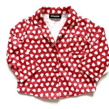 Joe Boxer Baby Flannel Pajama Top 12 Month Red Hearts Button Up Coat Style NWT - £5.59 GBP