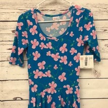 LulaRoe turquoise cherry blossom Nicole dress - £25.09 GBP