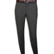 Men Suit BERLUSCONI Italian Wool 180's Pin Stripe One Button Peak UGS95-03 Gray image 7