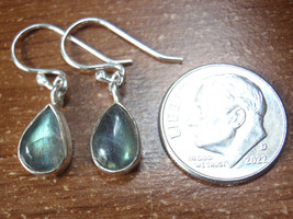 Labradorite Teardrop 925 Sterling Silver Dangle Earrings you receive exa... - $25.19