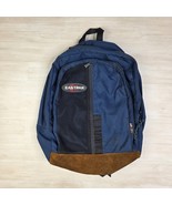 Vintage 90s EASTPAK Blue Backpack Bag Day Pack Leather Suede Bottom Made... - €34,29 EUR