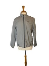 Women's GAP Zip Up Windbreaker Jacket Light Gray Size M - $14.45