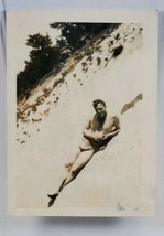 WWII Sexy Soldier Posing Laying on Sand Snapshot Photograph A203 - £15.80 GBP