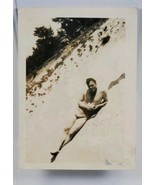 WWII Sexy Soldier Posing Laying on Sand Snapshot Photograph A203 - £15.63 GBP