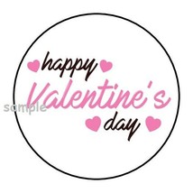 30 Happy Valentines Day Envelope Seals Labels Stickers 1.5&quot; Round Gifts Hearts - £5.89 GBP