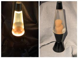 Vintage 1990&#39;s Minuit Noir Lava Lite Lave Lampe Transparent Liquid Orang... - $1,724.18 MXN