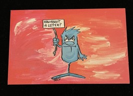How About A Letter Blue Creature Cartoon Drawing Humorous Comic Postcard - £7.84 GBP