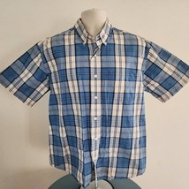 Sonoma Men&#39;s Blue/White Plaid Button Up Short Sleeve Casual Shirt Size: M - €8,50 EUR