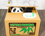 Whimsical Animated Hiding Panda Bear Coin Grabber Money Bank Box Sculpture - $26.99