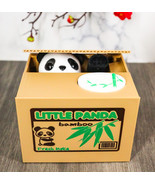 Whimsical Animated Hiding Panda Bear Coin Grabber Money Bank Box Sculpture - $36.91 CAD