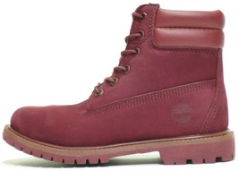 Timberland Womens 6 Inch Burgundy Red Waterproof Double Sole Boots A1H84 SZ 6.5 - £62.38 GBP