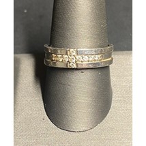MEN&#39;S 925 STERLING SILVER AND COLORLESS GEMS CROSS BAND RING SIZE 9.75 SKY - $42.47