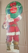 1950s Season Coca Cola Holiday Santa Christmas Cardboard Sign - $269.87