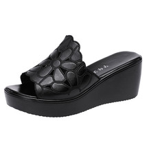 Wedge heel sandals women summer platform hollow flower sandals big size 41 43com - £45.65 GBP