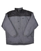 Vintage Nike Coat Mens M Grey Insulated Jacket Swoosh Puffer Full Zip Wh... - £44.77 GBP