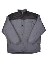 Vintage Nike Coat Mens M Grey Insulated Jacket Swoosh Puffer Full Zip Wh... - £44.78 GBP