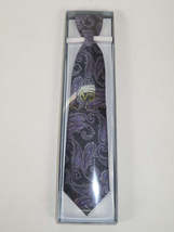 Men's Vito Rofolo Italy Tie Hankie Boxed 100% Silk VR-33 Purple Paisley image 4