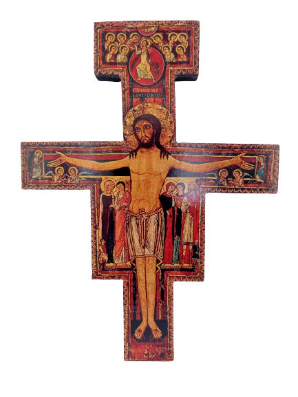 9 1/2&quot; San Damiano Jesus Vintage Wooden Wall Mounted Cross Hanging Cruci... - $11.88