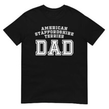 American Staffordshire Terrier Dad Father Flag Dog Dad Short-Sleeve T-Shirt - £20.68 GBP