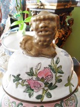 Chinese Vase Foo dog top, multicolor flowers and fruits, stamped on back[4] - £153.75 GBP