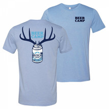 Busch Light Beer Hunting Beer Camp Front and Back Print Blue T-Shirt Blue - £30.65 GBP