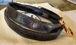 Excellent Hermes Black Alligator 90cm Handbag Replacement Shoulder Strap - $2,999.99