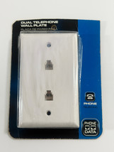 CE Tech Dual Telephone Data Wall Plate White 000-188-295 - $4.94