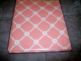 New Pink &amp; White Trellis Floral Tablecloth 52&quot; X 70&quot; Cottage Decor Spring - £14.99 GBP