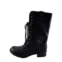 Soda Oralee Black Women&#39;s Lace Up Combat Bootie Size 6.5 - $13.12