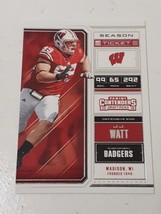 J.J. Watt Houston Texans Wisconsin Badgers 2018 Panini Contenders Card #44 - £0.77 GBP