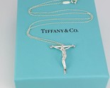 16&quot; Tiffany &amp; Co 27mm Sterling Silver Crucifix Elsa Peretti Cross Necklace - £317.46 GBP