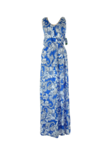 NWT Lilly Pulitzer Mills Maxi in Deep Sea Blue Quahog Chowdah Racerback Dress L - $130.00