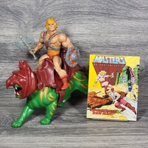 VTG 1981 MOTU He-Man &amp; Battle Cat w/ Mini Comic Axe Shield Armor Taiwan Masters - $115.95