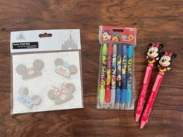 new Mickey Years 4 NOTE PADS Self-stick + 8 black Disney PENS 2020 Minnie Mouse - $19.70