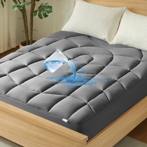 Queen Mattress Pad Waterproof - Ergonomic Quilted Fitted Queen, Grey, 60X80 - $944.24 MXN
