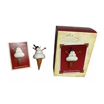 Hallmark Ornament Triple Decker Treat Ice Cream Cone Snowman 2004 - £7.28 GBP