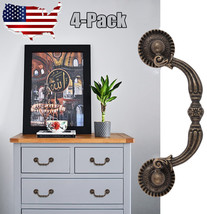 4Pcs Antique Drawer Pulls Vintage Bronze Cabinet Dressing Wardrobe Table... - $14.99