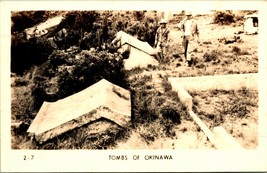 Vtg Postcard RPPC WWII Japan - Tombs of Okinawa - Soldiers UNP - £3.94 GBP