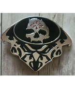 Oker Brand ~ Silver &amp; Black ~ Skull Design Belt Buckle ~ 4.25&quot; Wide x 3.... - $30.79 CAD