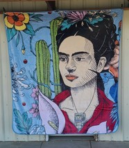 Frida Kahlo Mexican Painter Artist Mexico Calla Lily Queen Size Blanket - £52.71 GBP