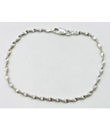 Rhodium Plated Sterling Silver IBB 925 Italy Twisted Chain Bracelet - £19.55 GBP