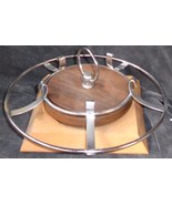 Wonderful Vintage Wood and Metal Turning Cup Rack - Wooden Base and Center - $24.74