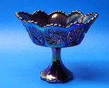 Fenton Footed Pinwheel Compote Carnival Glass In Iridescent Amethyst Blu... - £35.45 GBP