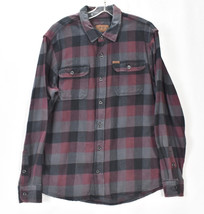 Orvis Heavy Flannel Shirt Mens Large Plaid Button Up Jacket Shacket Long... - $34.64