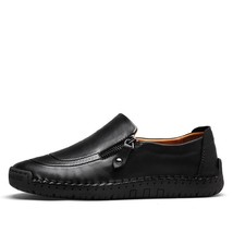 Plus Size Men Loafers Split Leather Men Casual Shoes Comfortable Quality Men Fla - £38.32 GBP