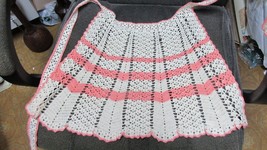 &quot;&quot;Hand Crocheted Vintage Apron&quot;&quot; - Ivory, Gold &amp; Lt. Green - $8.89