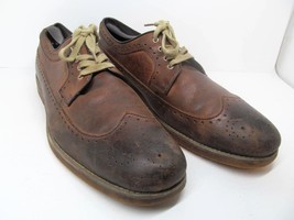 Bed Stu Mens Brown Leather Brogue Wingtip Distressed Rubber Sole Derbys US 11 - £23.09 GBP