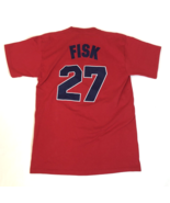 Carlton Fisk Boston Red Sox 27 Cooperstown Collection Red T Shirt Size L... - £31.06 GBP