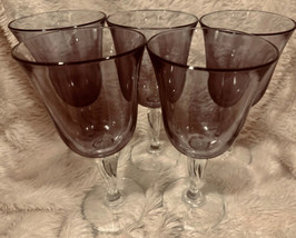 Cristal D&#39;Arques -Durand Amethyst 8&quot; x 4&quot; Water Goblet Lot of 4 - $38.00